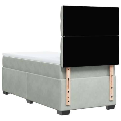 Box spring krevet s madracem svjetlosivi 80 x 200 cm baršunasti - Svjetlosiva 80 x 200 cm Dizajn s gumbima Cijena