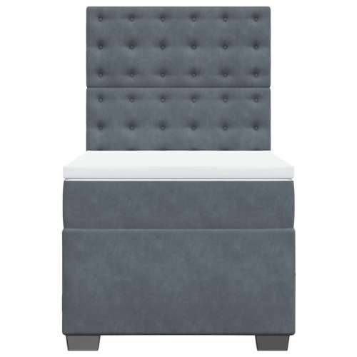 Box spring krevet s madracem tamnosivi 80 x 200 cm baršunasti - Tamno siva 80 x 200 cm gumbi Cijena