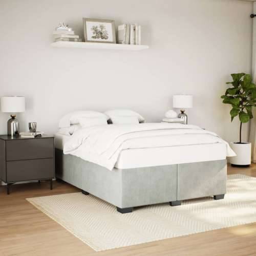 Okvir za krevet bez madraca svjetlosivi 140 x 190 cm baršunasti - Svjetlosiva 140 x 190 cm Cijena
