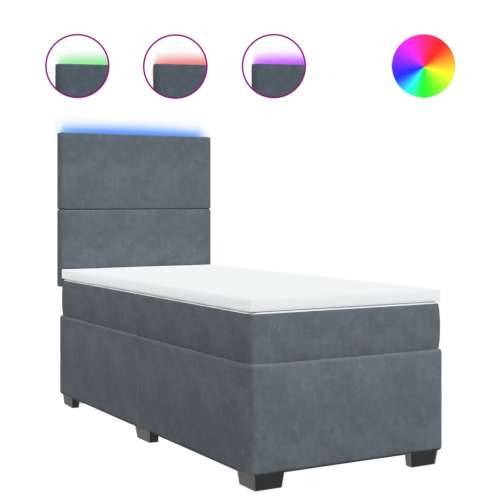 Box spring krevet s madracem tamnosivi 90x200 cm baršunasti Tamno siva 90 x 200 cm Gladak dizajn Cijena