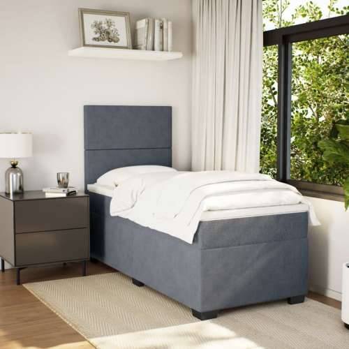 Box spring krevet s madracem tamnosivi 90x200 cm baršunasti Tamno siva 90 x 200 cm Gladak dizajn Cijena