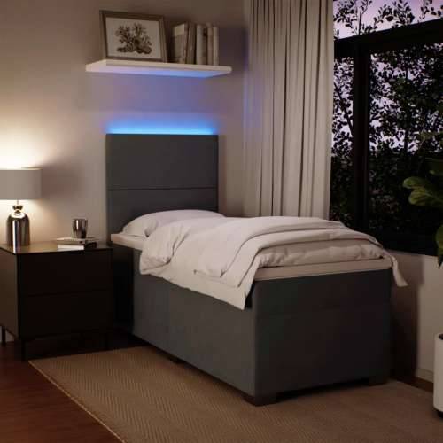 Box spring krevet s madracem tamnosivi 90x200 cm baršunasti Tamno siva 90 x 200 cm Gladak dizajn Cijena