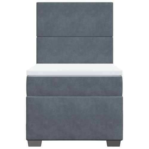 Box spring krevet s madracem tamnosivi 90x200 cm baršunasti Tamno siva 90 x 200 cm Gladak dizajn Cijena
