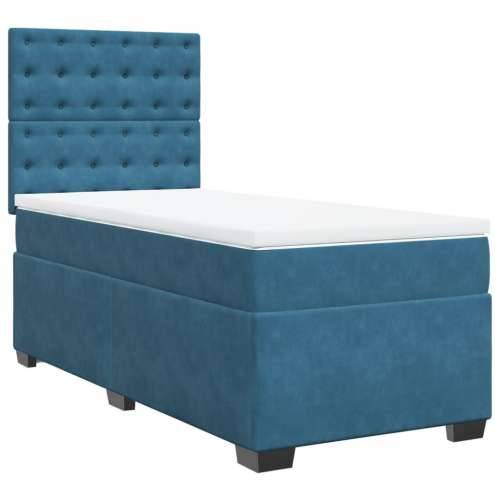 Box spring krevet s madracem plavi 90x200 cm baršunasti Plava 90 x 200 cm gumbi Cijena