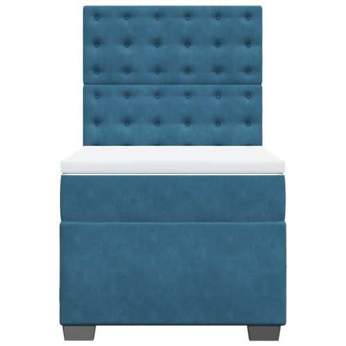 Box spring krevet s madracem plavi 90x200 cm baršunasti Plava 90 x 200 cm gumbi Cijena