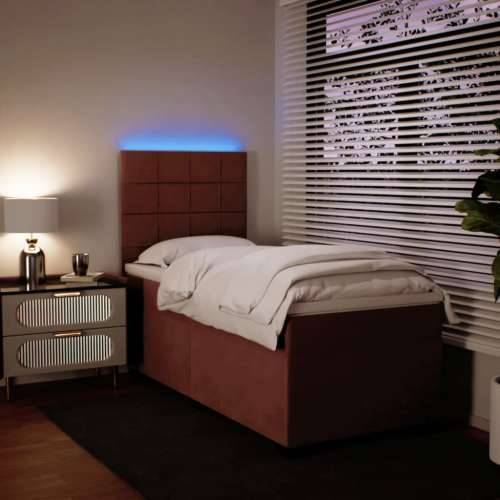 Box spring krevet s madracem ružičasti 100x200 cm baršunasti Ružičasta 100 x 200 cm Blok s kvadratima Cijena