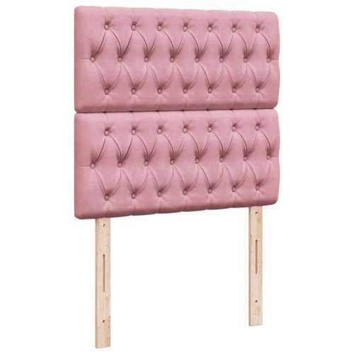 Box spring krevet s madracem ružičasti 100x200 cm baršunasti - Ružičasta 100 x 200 cm Dizajn s gumbima Cijena