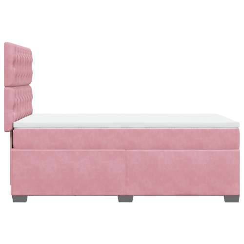 Box spring krevet s madracem ružičasti 100x200 cm baršunasti - Ružičasta 100 x 200 cm Dizajn s gumbima Cijena