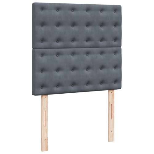 Box spring krevet s madracem tamnosivi 100x200 cm baršunasti - Tamno siva 100 x 200 cm gumbi Cijena