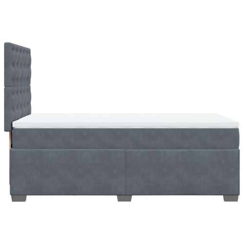 Box spring krevet s madracem tamnosivi 100x200 cm baršunasti - Tamno siva 100 x 200 cm gumbi Cijena