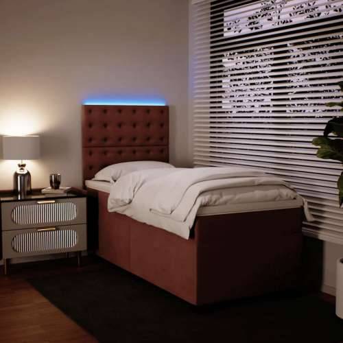 Box spring krevet s madracem ružičasti 100x200 cm baršunasti - Ružičasta 100 x 200 cm gumbi Cijena
