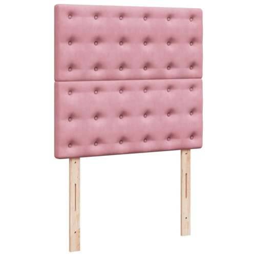 Box spring krevet s madracem ružičasti 100x200 cm baršunasti - Ružičasta 100 x 200 cm gumbi Cijena