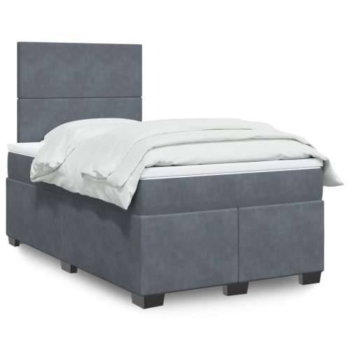Krevet box spring s madracem tamnosivi 120 x 190 cm baršun - Tamno siva 120 x 190 cm Gladak dizajn Cijena