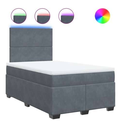 Krevet box spring s madracem tamnosivi 120 x 190 cm baršun - Tamno siva 120 x 190 cm Gladak dizajn Cijena