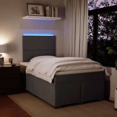 Krevet box spring s madracem tamnosivi 120 x 190 cm baršun - Tamno siva 120 x 190 cm Gladak dizajn Cijena