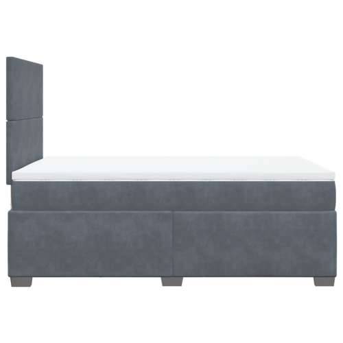Krevet box spring s madracem tamnosivi 120 x 190 cm baršun - Tamno siva 120 x 190 cm Gladak dizajn Cijena