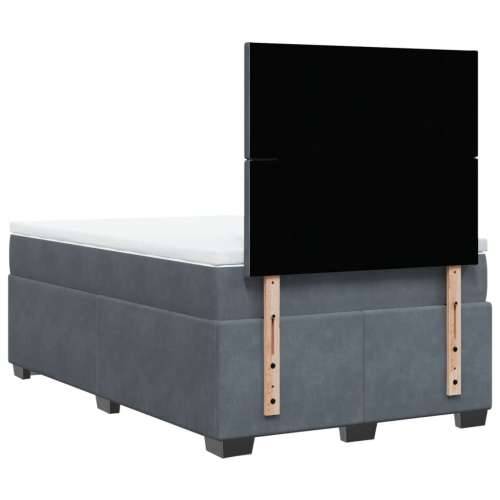 Krevet box spring s madracem tamnosivi 120 x 190 cm baršun - Tamno siva 120 x 190 cm Gladak dizajn Cijena