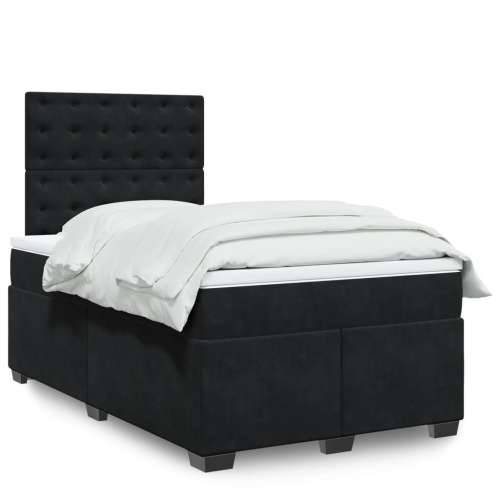 Krevet box spring s madracem crni 120 x 190 cm baršunasti Crna 120 x 190 cm gumbi Cijena