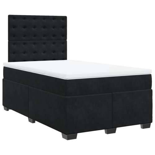 Krevet box spring s madracem crni 120 x 190 cm baršunasti Crna 120 x 190 cm gumbi Cijena