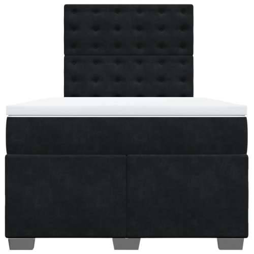 Krevet box spring s madracem crni 120 x 190 cm baršunasti Crna 120 x 190 cm gumbi Cijena