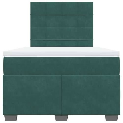 Box spring krevet s madracem tamnozeleni 120x200 cm baršunasti - Tamnozelena 120 x 200 cm Blok s kvadratima Cijena