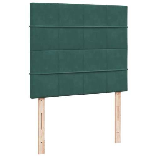 Box spring krevet s madracem tamnozeleni 120x200 cm baršunasti - Tamnozelena 120 x 200 cm Blok s kvadratima Cijena