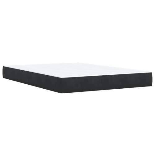Krevet s oprugama i madracem crni 140 x 190 cm baršunasti - Crna 140 x 190 cm Blok s kvadratima Cijena
