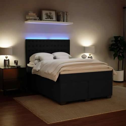 Krevet s oprugama i madracem crni 140 x 190 cm baršunasti - Crna 140 x 190 cm gumbi Cijena