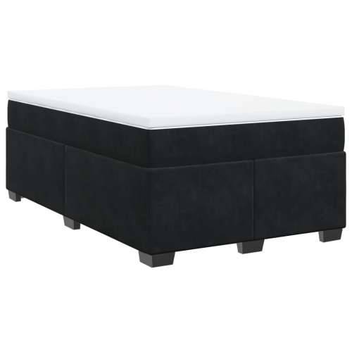 Box spring krevet s madracem crni 120 x 200 cm baršunasti - Crna 120 x 200 cm Cijena