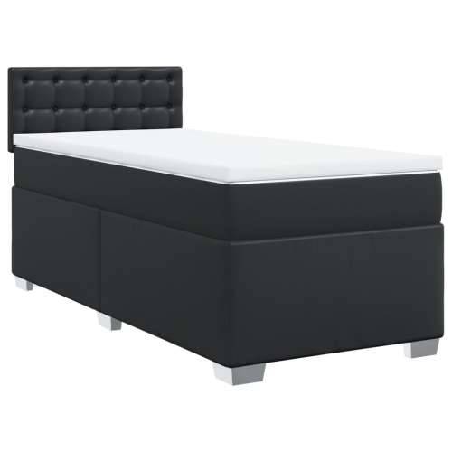 Krevet s oprugama i madracem crni 80 x 200 cm od umjetne kože - Crna 80 x 200 cm gumbi Cijena