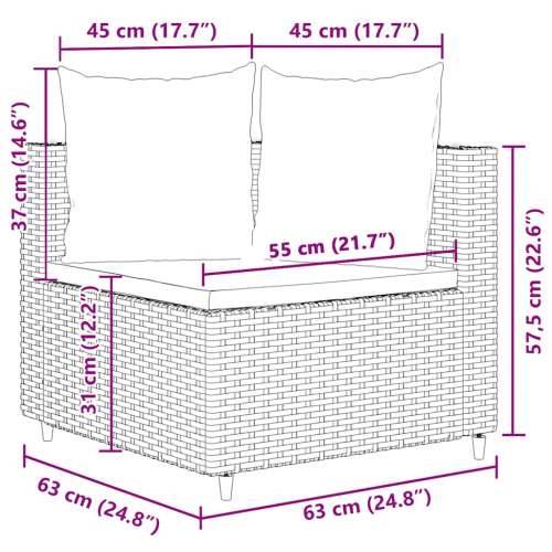 Vrtna garnitura - 4-dijelni set vrtnih sofa sivi od poliratana Siva 6 Cijena