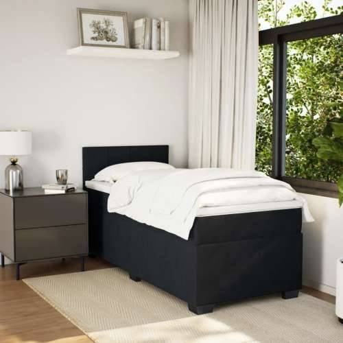 Box spring krevet s madracem crni 80 x 200 cm baršunasti - Crna 80 x 200 cm Blok s kvadratima Cijena
