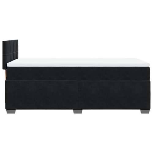 Box spring krevet s madracem crni 80 x 200 cm baršunasti - Crna 80 x 200 cm Blok s kvadratima Cijena