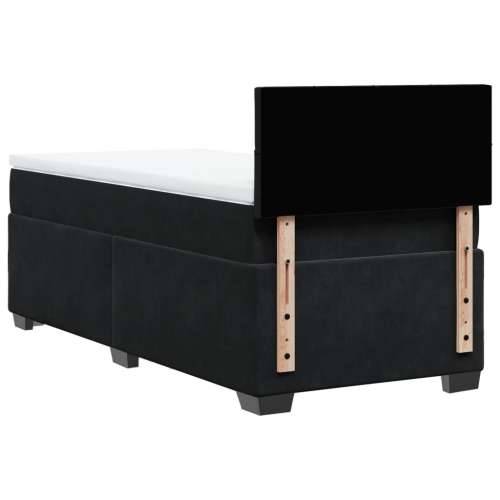 Box spring krevet s madracem crni 80 x 200 cm baršunasti - Crna 80 x 200 cm Blok s kvadratima Cijena
