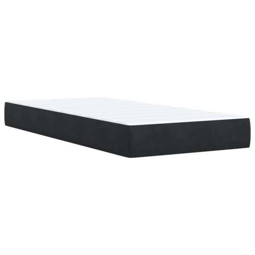 Box spring krevet s madracem crni 80 x 200 cm baršunasti - Crna 80 x 200 cm Blok s kvadratima Cijena
