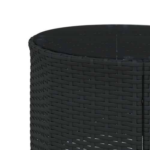Vrtna sofa sa stolom i jastucima okrugla crna od poliratana - Crna i krem bijela 1 Okruglo pe rattan and glass Cijena