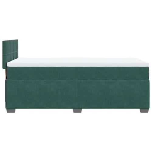 Box spring krevet s madracem tamnozeleni 90x190 cm baršunasti - Tamnozelena 90 x 190 cm Blok s kvadratima Cijena