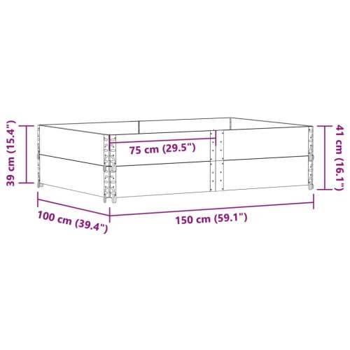 Vrtna sadilica crna 150x100 cm od masivne borovine - Crna 150 x 100 x 41 cm 1 Cijena