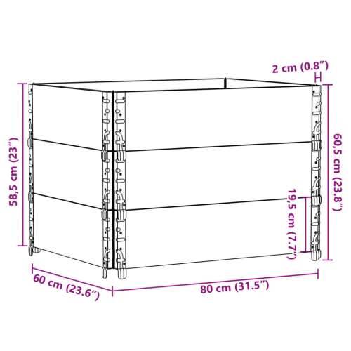 Vrtna sadilica siva 80x60 cm od masivne borovine - Siva 80 x 60 x 60.5 cm 1 Cijena