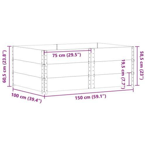 Vrtna sadilica crna 150x100 cm od masivne borovine - Crna 150 x 100 x 60.5 cm 1 Cijena