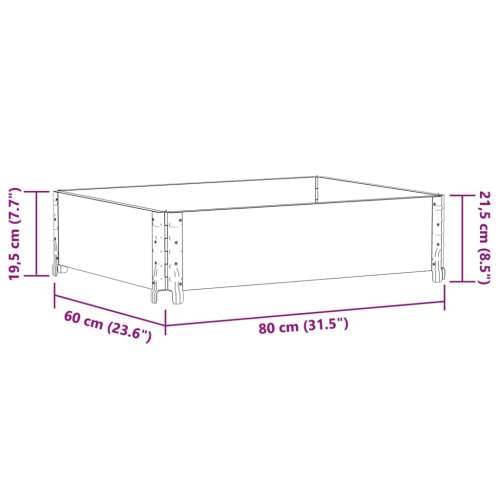 Vrtna sadilica 80x60 cm od masivne borovine - Prirodna 80 x 60 x 21.5 cm 1 Cijena