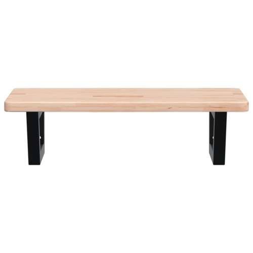 Zidna polica za Lavabo - Umivaonik od čelika i masivne hrastovine Smeđa i crna 60 x 40 x 2.5 cm 1 Trapez Cijena