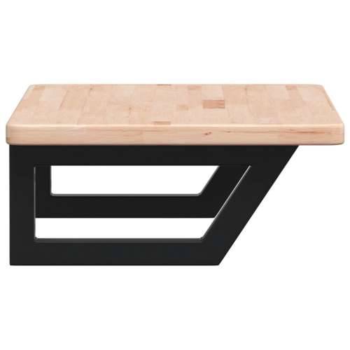 Zidna polica za Lavabo - Umivaonik od čelika i masivne hrastovine Smeđa i crna 60 x 40 x 2.5 cm 1 Trapez Cijena