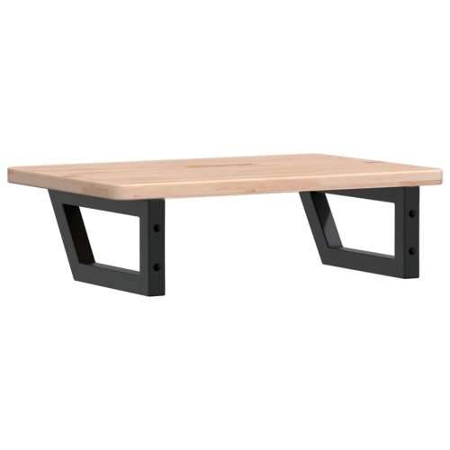 Zidna polica za Lavabo - Umivaonik od čelika i masivne hrastovine Smeđa i crna 60 x 40 x 2.5 cm 1 Trapez Cijena