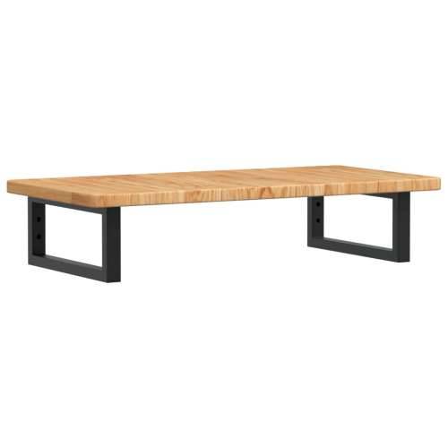 Zidna polica za Lavabo - Umivaonik od čelika i masivne hrastovine - svijetlo smeđa i crna 80 x 40 x 2.5 cm 1 Pravokutno Cijena
