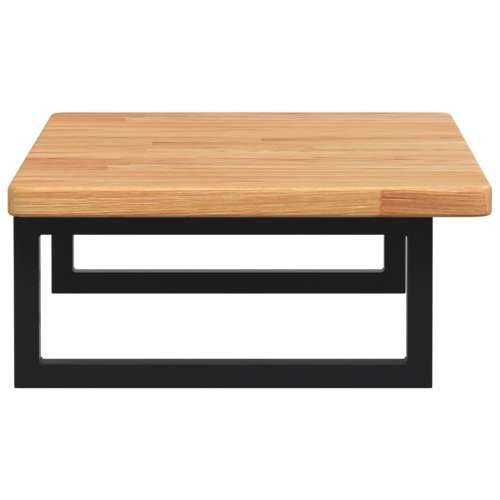 Zidna polica za Lavabo - Umivaonik od čelika i masivne hrastovine - svijetlo smeđa i crna 80 x 40 x 2.5 cm 1 Pravokutno Cijena