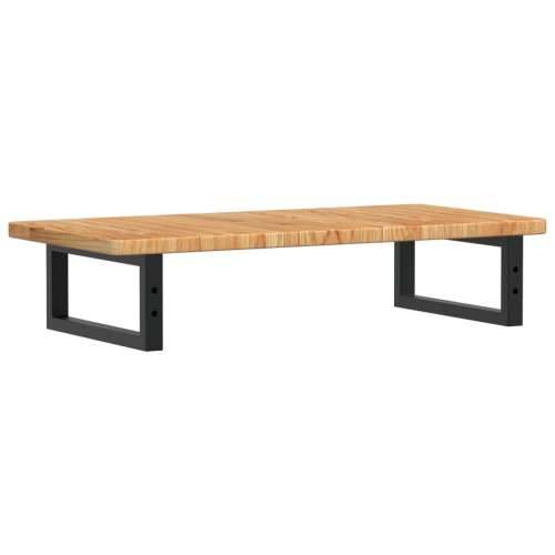 Zidna polica za Lavabo - Umivaonik od čelika i masivne hrastovine - svijetlo smeđa i crna 80 x 40 x 2.5 cm 1 Pravokutno Cijena