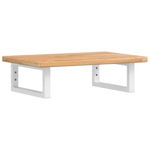 Zidna polica za Lavabo - Umivaonik od čelika i masivne hrastovine - svijetlo smeđa i bijela 60 x 40 x 2.5 cm 1 Pravokutno Cijena
