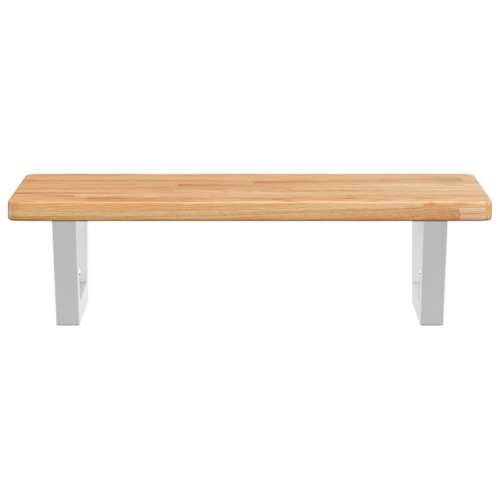 Zidna polica za Lavabo - Umivaonik od čelika i masivne hrastovine - svijetlo smeđa i bijela 60 x 40 x 2.5 cm 1 Trapez Cijena