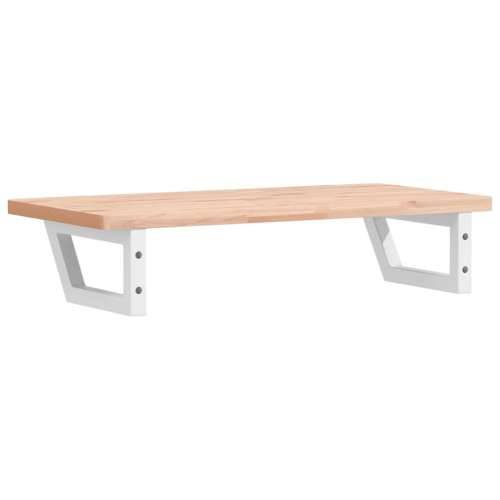 Zidna polica za Lavabo - Umivaonik od čelika i masivne bukovine - Smeđa i bijela 80 x 40 x 2.5 cm 1 Trapez Cijena